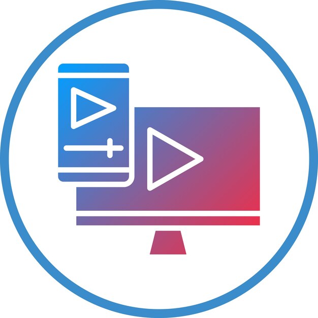 Estilo de icono de la plataforma de transmisión de diseño vectorial