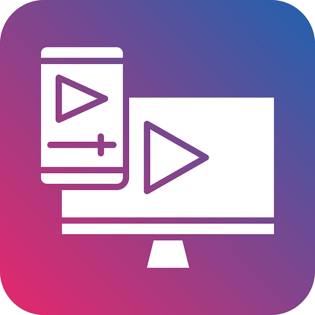 Estilo de icono de la plataforma de transmisión de diseño vectorial
