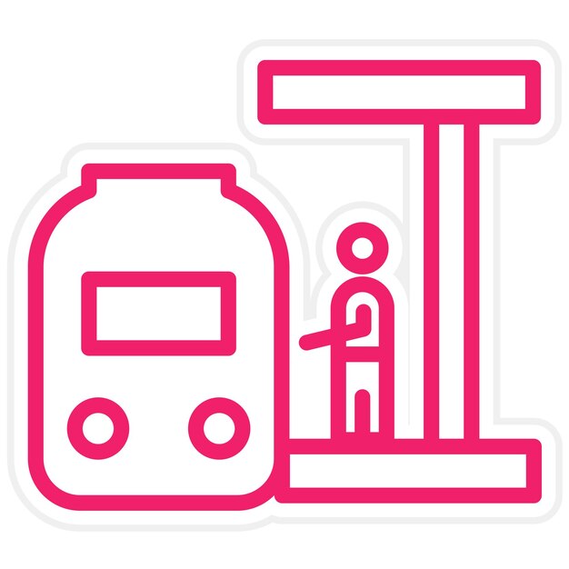 Vector estilo del icono de la plataforma del tren de diseño vectorial