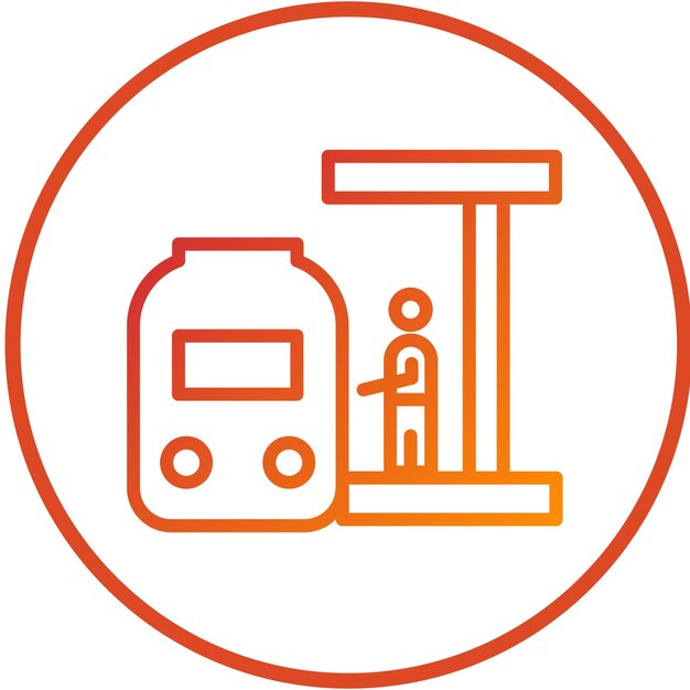 Estilo del icono de la plataforma del tren de diseño vectorial