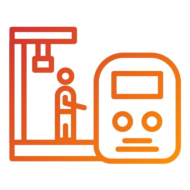 Vector estilo del icono de la plataforma del tren de diseño vectorial