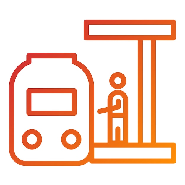 Estilo del icono de la plataforma del tren de diseño vectorial