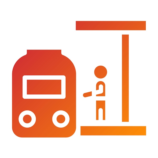 Estilo del icono de la plataforma del tren de diseño vectorial