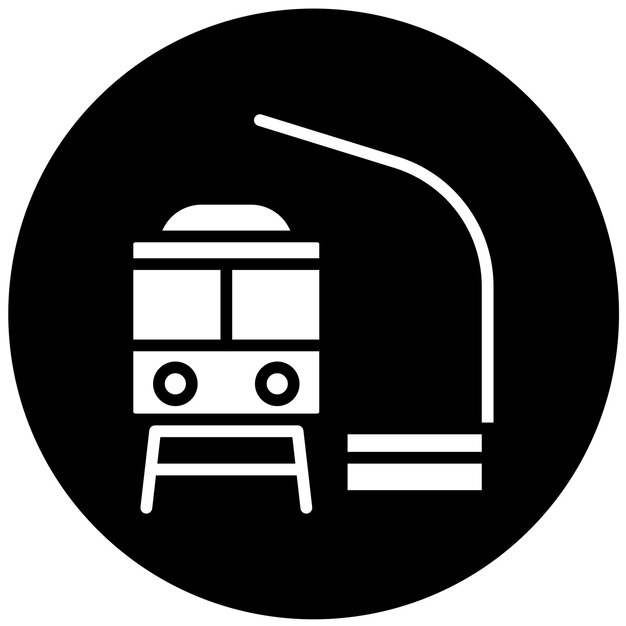 Estilo del icono de la plataforma del tren de diseño vectorial