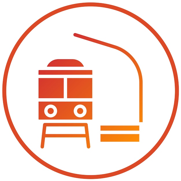 Estilo del icono de la plataforma del tren de diseño vectorial