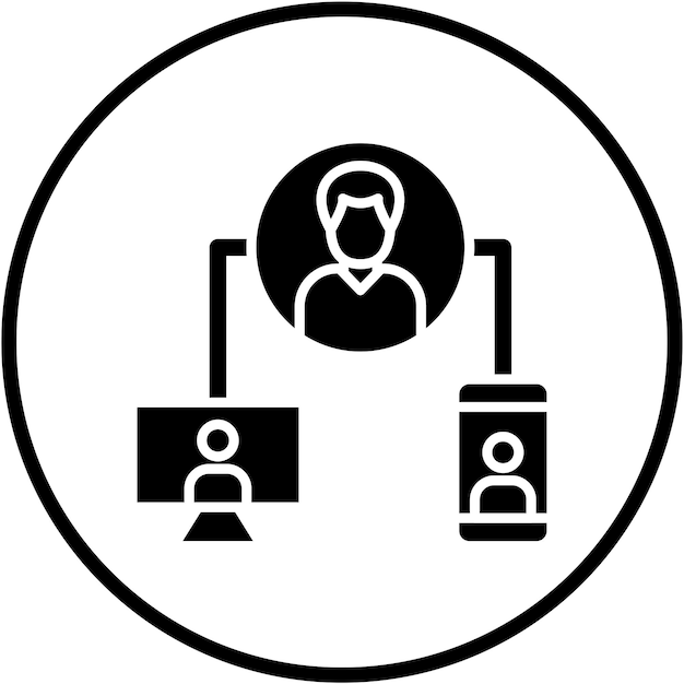 Estilo de icono de las plataformas de datos de clientes de diseño vectorial