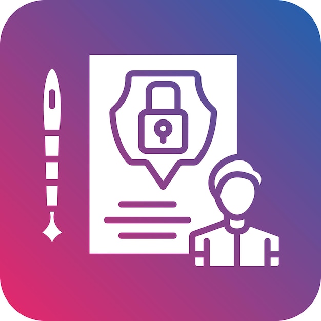 Estilo del icono de la política de privacidad de diseño vectorial