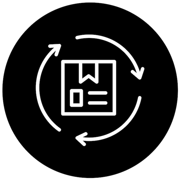 Estilo del icono de la política de retorno del diseño vectorial