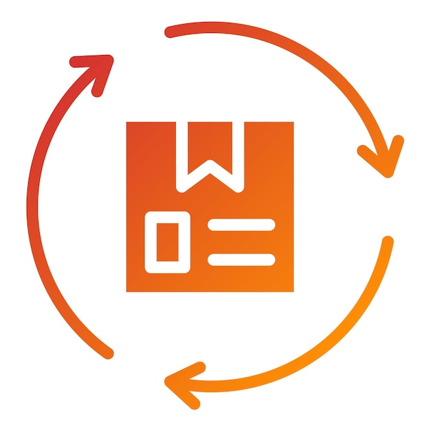 Estilo del icono de la política de retorno del diseño vectorial