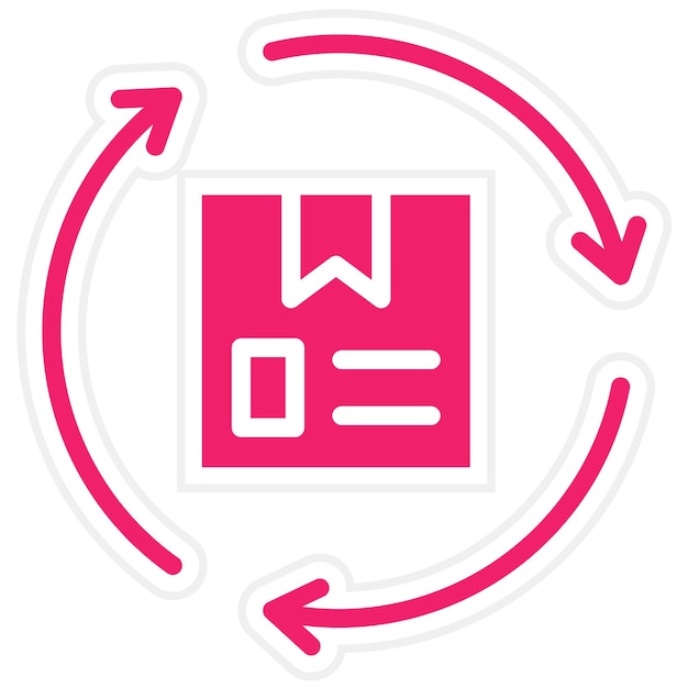Estilo del icono de la política de retorno del diseño vectorial