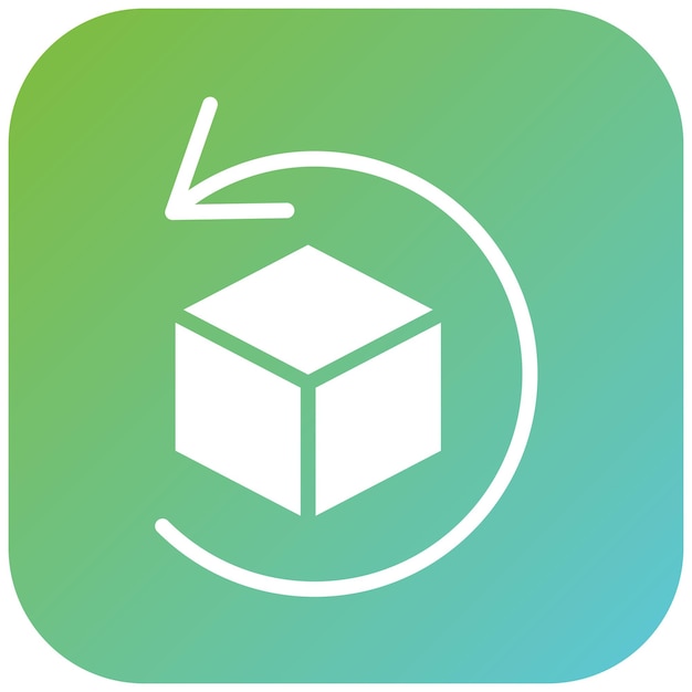 Estilo del icono de la política de retorno del diseño vectorial