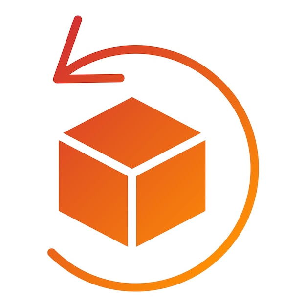 Estilo del icono de la política de retorno del diseño vectorial
