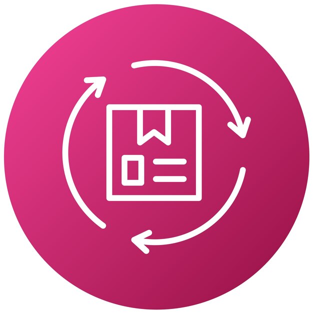Estilo del icono de la política de retorno del diseño vectorial