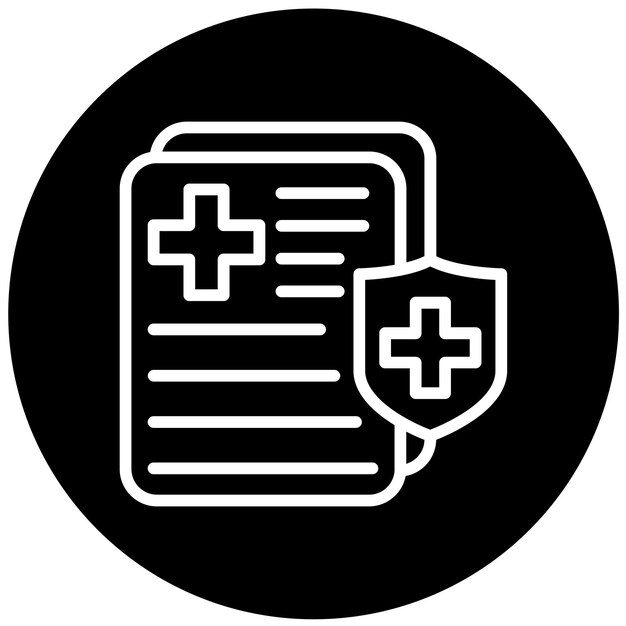 Estilo del icono de la política de salud del diseño vectorial