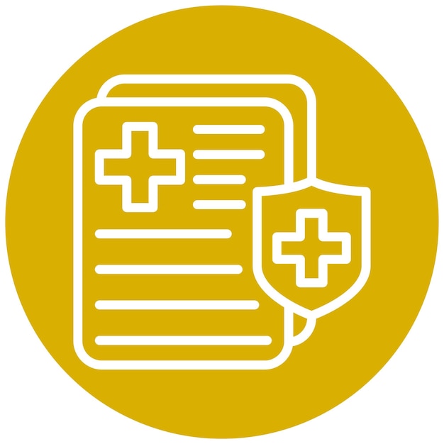 Estilo del icono de la política de salud del diseño vectorial