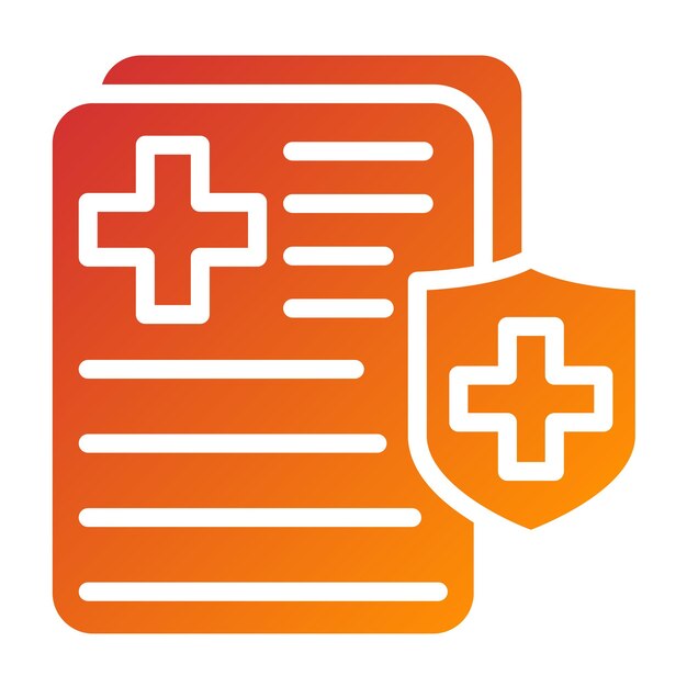 Estilo del icono de la política de salud del diseño vectorial