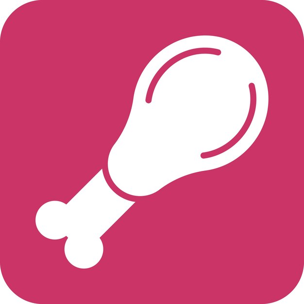 Estilo de icono de pollo frito de diseño vectorial