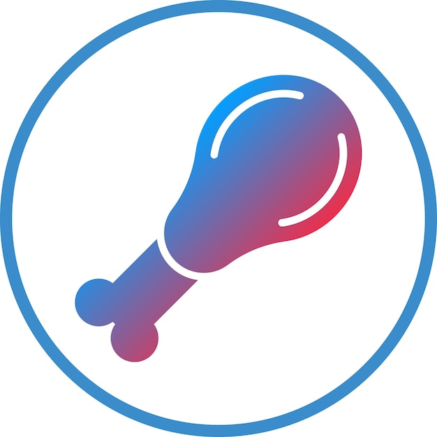 Estilo de icono de pollo frito de diseño vectorial