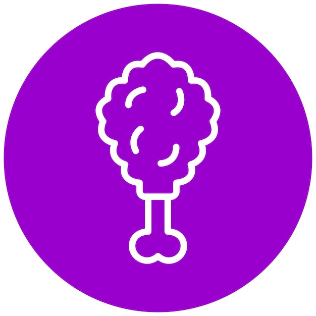 Estilo de icono de pollo frito de diseño vectorial
