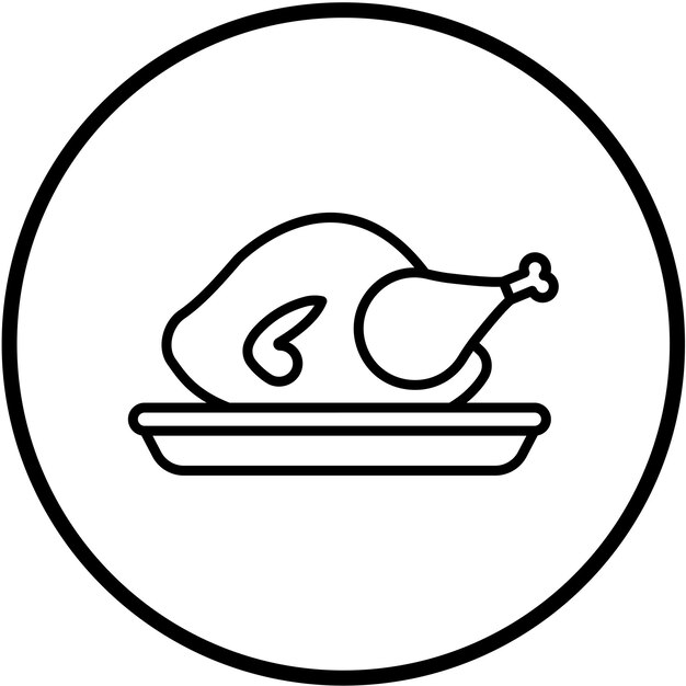 Estilo de icono de pollo frito de diseño vectorial