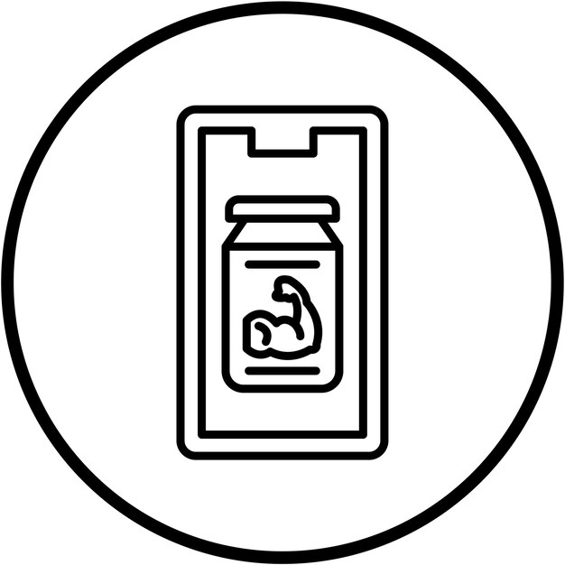 Estilo de icono de polvo de proteína de diseño vectorial