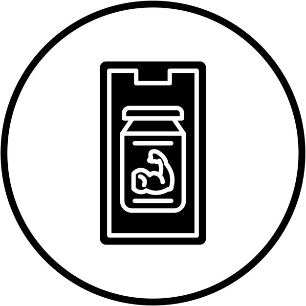 Estilo de icono de polvo de proteína de diseño vectorial