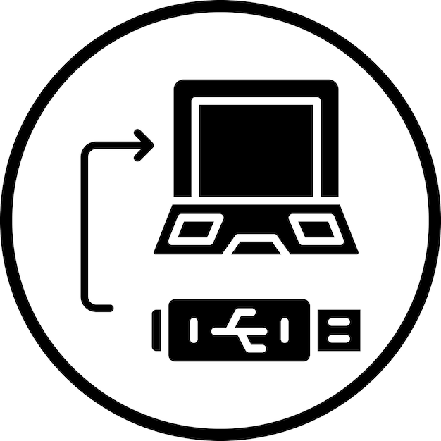 Estilo del icono de portabilidad de datos de diseño vectorial
