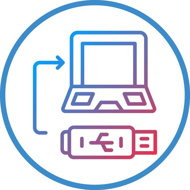 Estilo del icono de portabilidad de datos de diseño vectorial