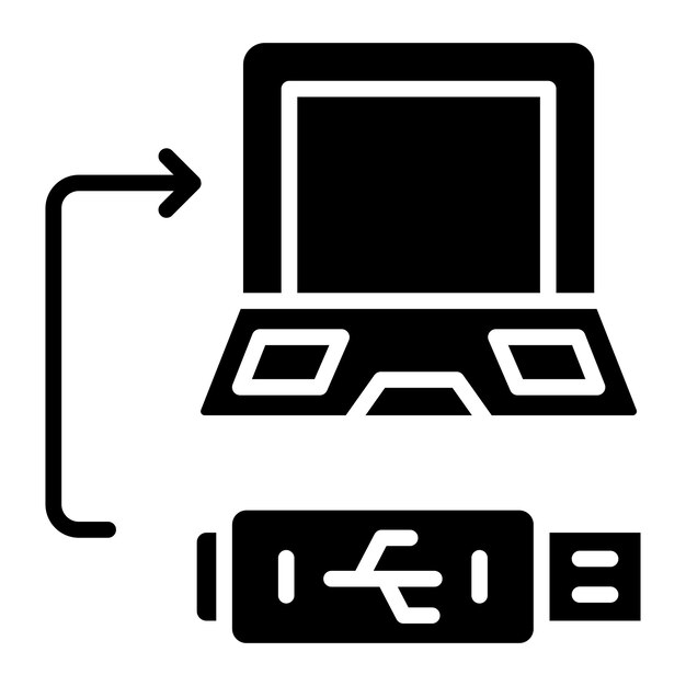 Vector estilo del icono de portabilidad de datos de diseño vectorial