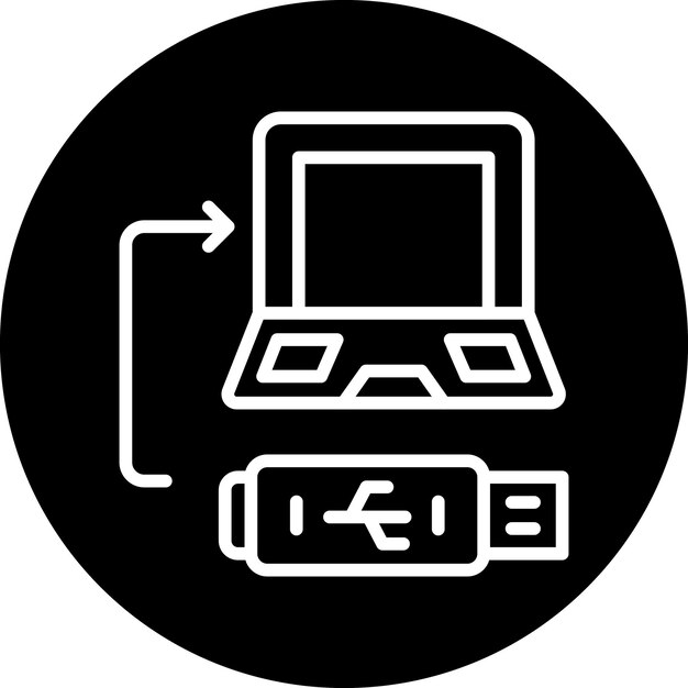 Vector estilo del icono de portabilidad de datos de diseño vectorial