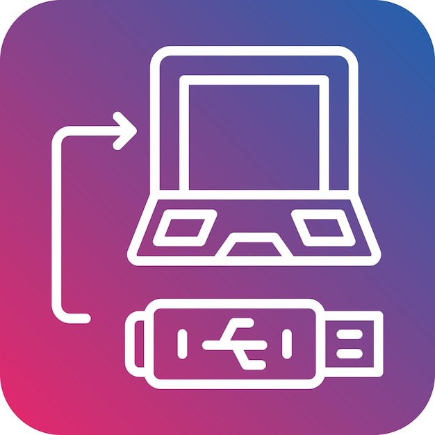 Estilo del icono de portabilidad de datos de diseño vectorial