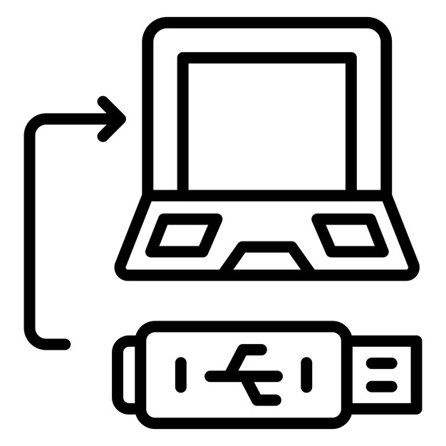 Estilo del icono de portabilidad de datos de diseño vectorial