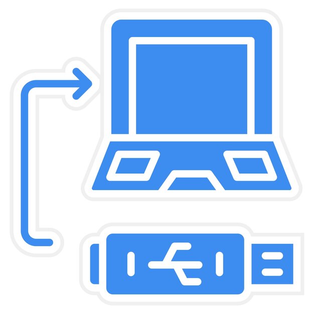 Estilo del icono de portabilidad de datos de diseño vectorial
