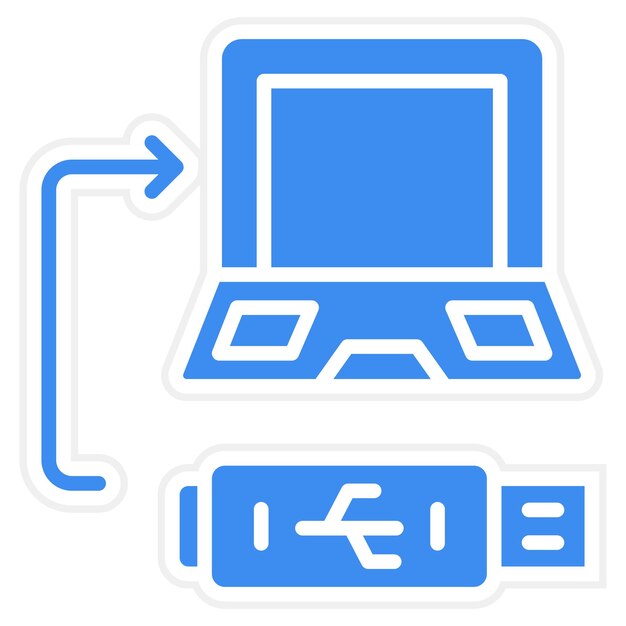 Vector estilo del icono de portabilidad de datos de diseño vectorial