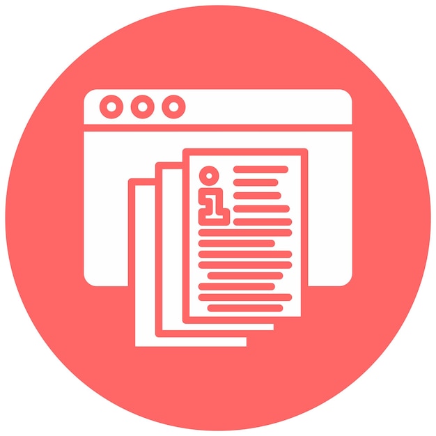 Estilo del icono del portal de documentación de diseño vectorial