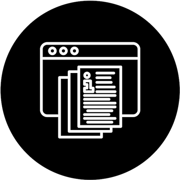 Estilo del icono del portal de documentación de diseño vectorial