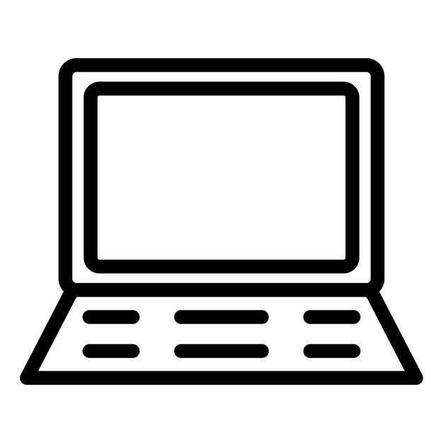 Estilo del icono del portátil de diseño vectorial