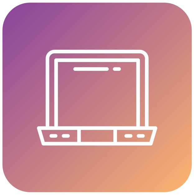 Estilo del icono del portátil de diseño vectorial