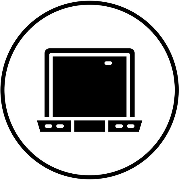 Estilo del icono del portátil de diseño vectorial