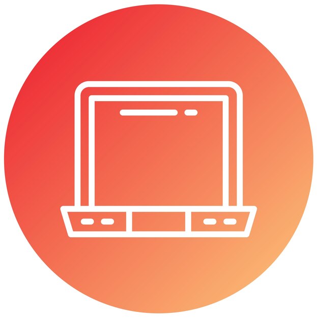 Estilo del icono del portátil de diseño vectorial