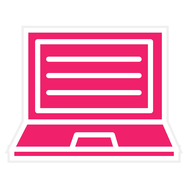 Estilo del icono del portátil de diseño vectorial