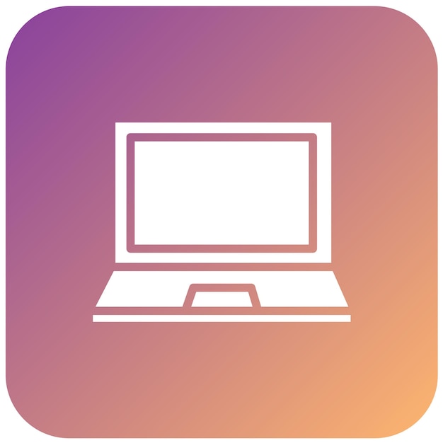 Estilo del icono del portátil de diseño vectorial