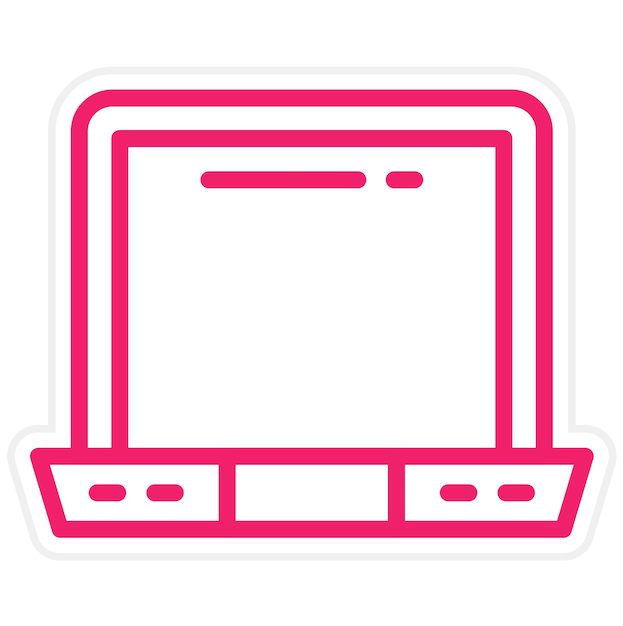 Estilo del icono del portátil de diseño vectorial