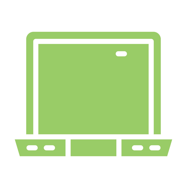Estilo del icono del portátil de diseño vectorial