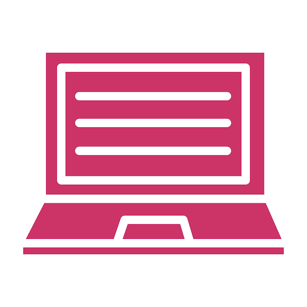 Estilo del icono del portátil de diseño vectorial