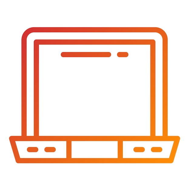 Estilo del icono del portátil de diseño vectorial