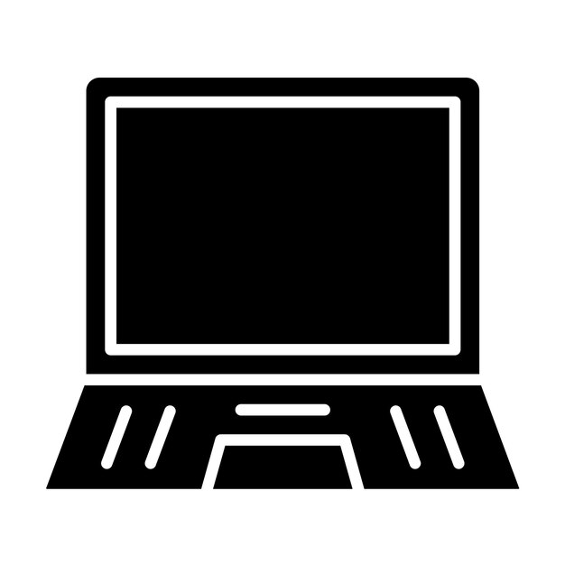 Estilo del icono del portátil de diseño vectorial
