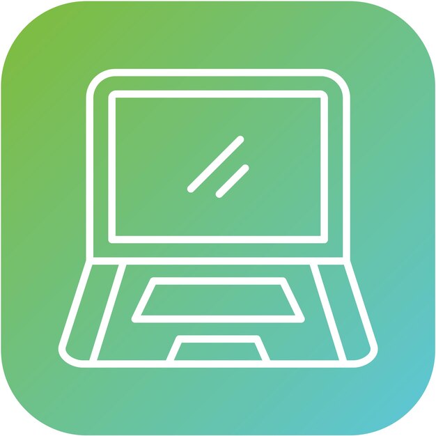 Estilo del icono del portátil de diseño vectorial