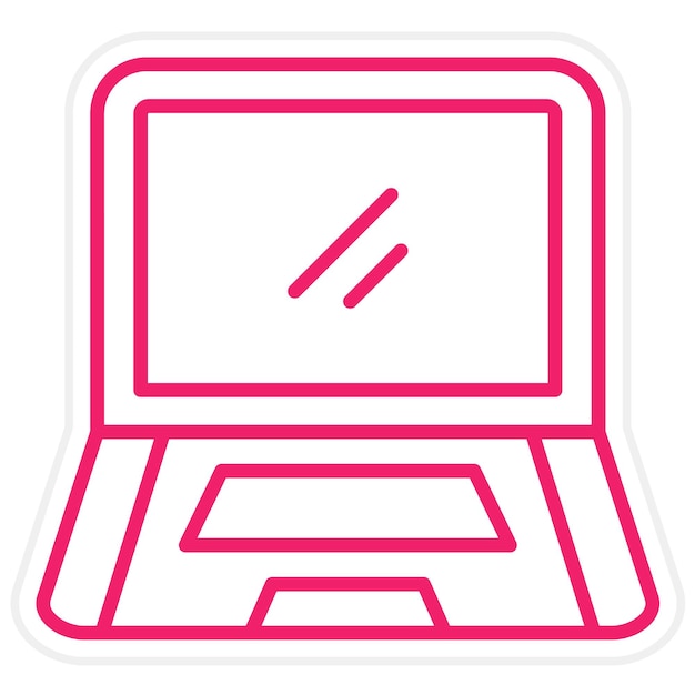 Estilo del icono del portátil de diseño vectorial