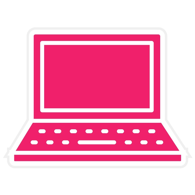 Estilo del icono del portátil de diseño vectorial